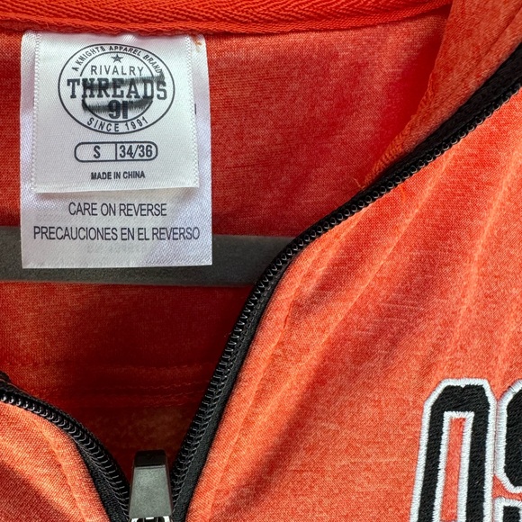 OSU Cowboys 1/4 zip pullover in orange. SZ S (34-36) - Picture 3 of 3